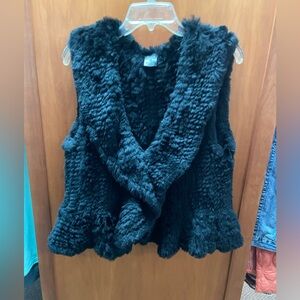 Saks Fifth Avenue Black Label Textured Black Vest